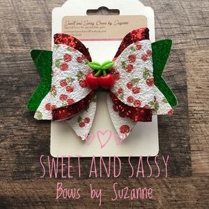 Cherry themed hair bow!!
